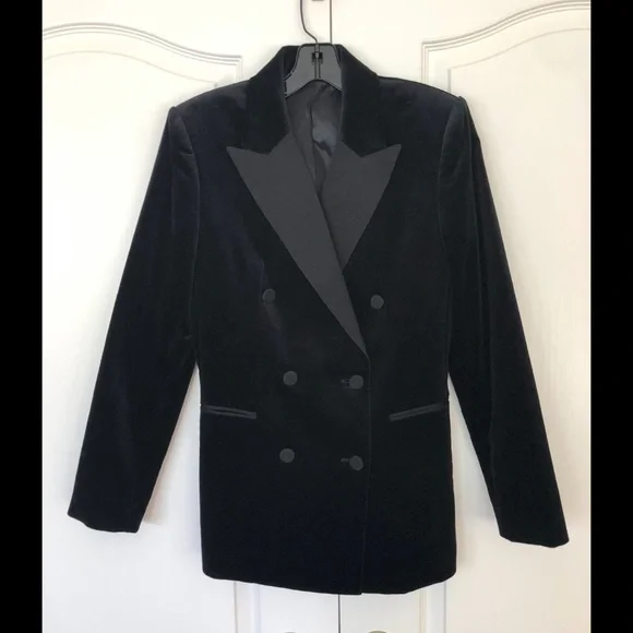 NWOT Theory Velvet Tuxedo Blazer - Picture 4 of 11